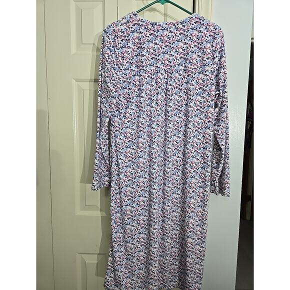 Aria Collection Soft Plush Long Floral Nightgown Sz M Warm Cudly - Picture 3 of 5